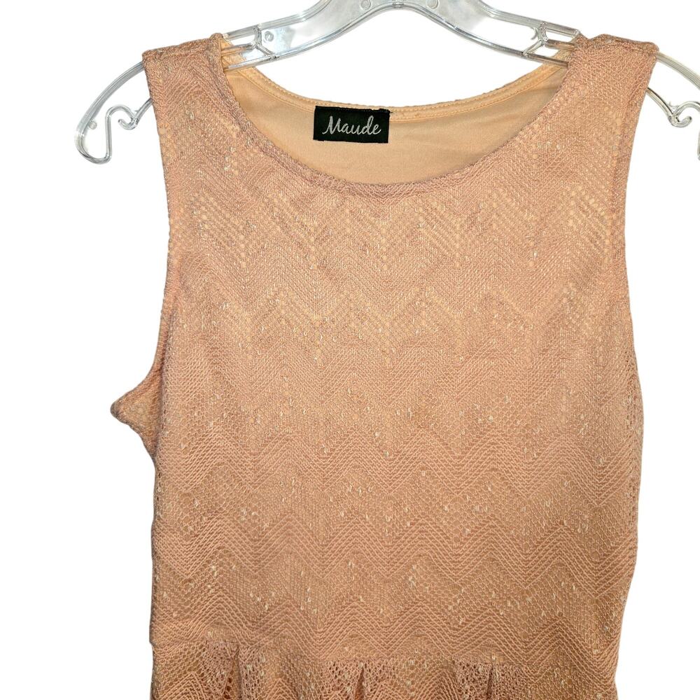 Maude Large Orange Lace Women's Sleeveless Sun Dress Miss Size 12 14 L